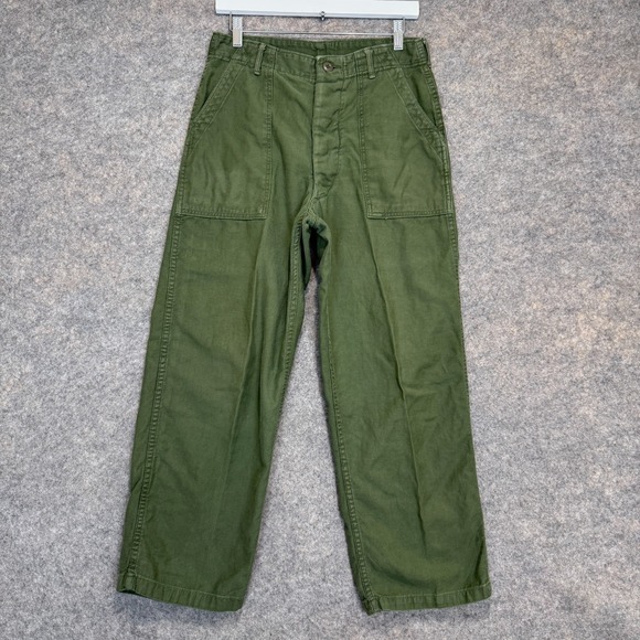 VTG US Army OG-107 Baker Fatigue Pants 32x29 Fits 29x28 Rare Type 1 Vietnam 60s